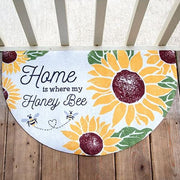 Home Is Where My Honey Bee Welcome Half Mat