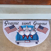 Gnome Sweet Gnome Patriotic Truck Half Mat
