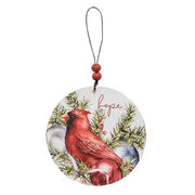 Round Wooden Winter Bird Ornaments (Set of 3)