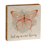 Each Day Is a New Beginning Butterfly Square Block