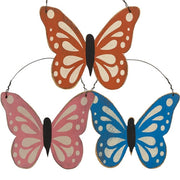 Distressed Wooden Butterfly Ornament  (3 Count Assortment)