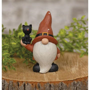 Resin Halloween Gnome with Black Cat