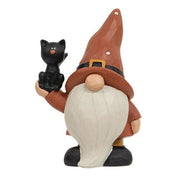 Resin Halloween Gnome with Black Cat