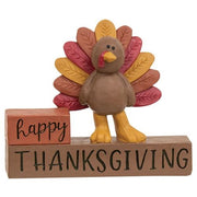 Happy Thanksgiving Resin Block with Turkey