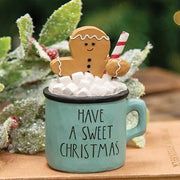 Have A Sweet Christmas Resin Hot Cocoa Mug with Gingerbread Man