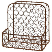 Rusty Metal Chicken Wire Napkin Holder