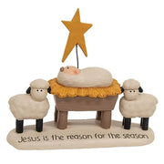 The Reason for the Season Resin Baby & Sheep Figurine