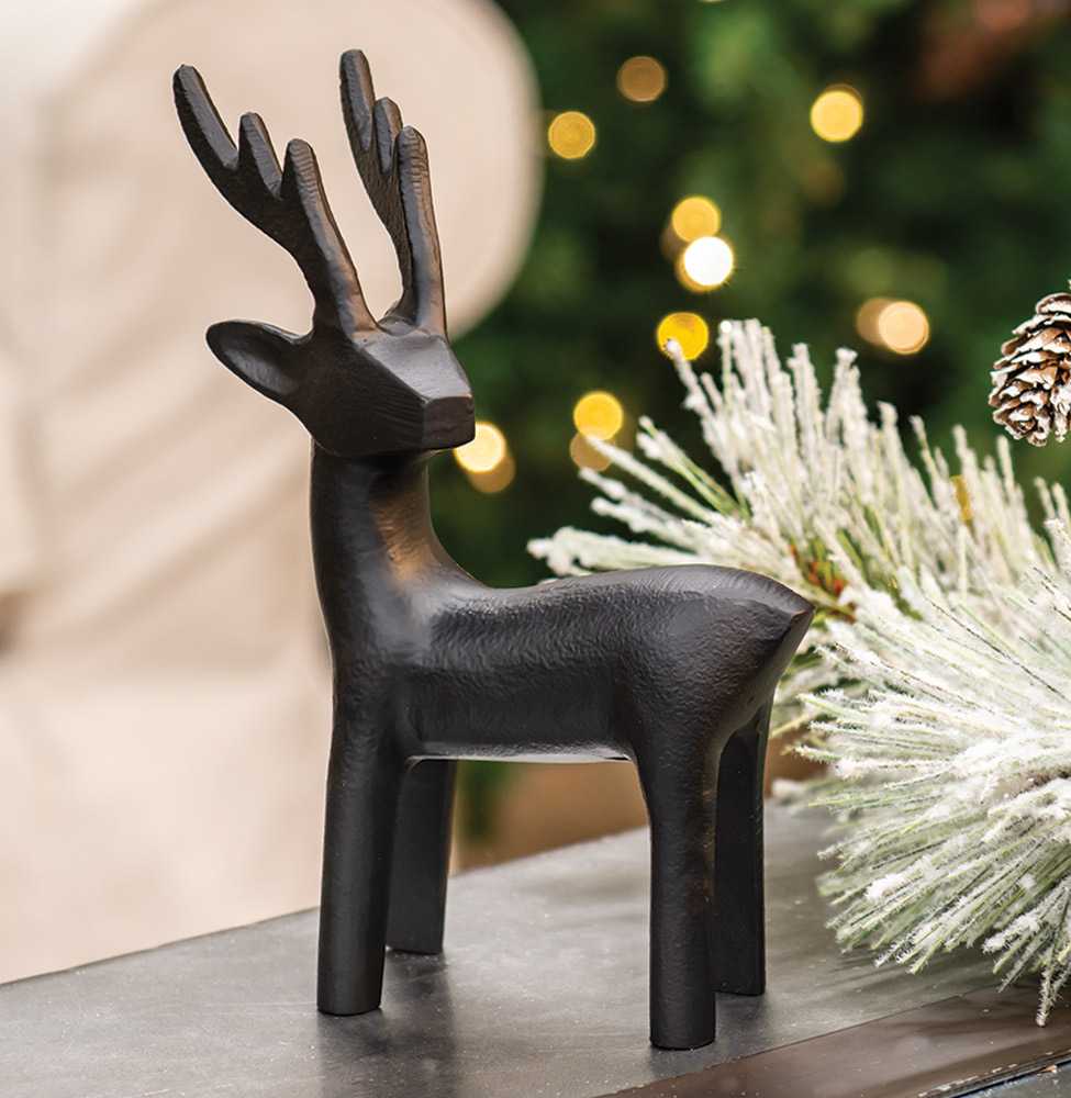 Cast Iron Standing Reindeer Figurine Farmabilia