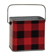 Nesting Metal Buffalo Check Buckets  (Set of 2)