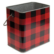 Nesting Metal Buffalo Check Buckets  (Set of 2)