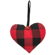 Red & Black Buffalo Check Heart Ornament