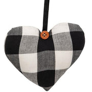 Black & White Buffalo Check Heart Ornament