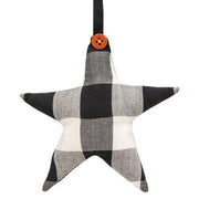 Black & White Buffalo Check Star Ornament