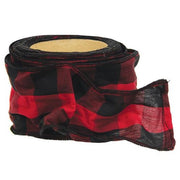 Wired Red & Black Buffalo Check Ribbon - 3" x 9 Yds.