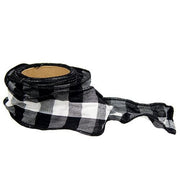 Wired Black & White Buffalo Check Ribbon - 3" x 9 Yds.