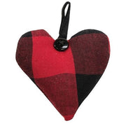 Red & Black Buffalo Check Fabric Heart Hanger Ornament