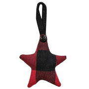 Red & Black Buffalo Check Fabric Star Hanger Ornament