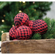 Red & Black Buffalo Check Rag Balls (Set of 6)