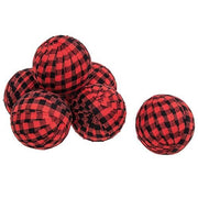 Red & Black Buffalo Check Rag Balls (Set of 6)