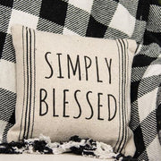 Simply Blessed Striped Natural Pillow