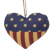 Patriotic Heart Fabric Ornament