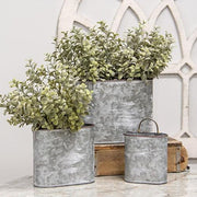 Galvanized Oval Wall Planters (Set of 3)