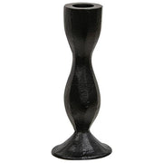 Carved Hourglass Black Taper Holder - 6.25"