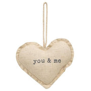 You & Me Fabric Heart Ornament  (2 Count Assortment)