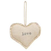 Love & Stripe Fabric Heart Ornament  (2 Count Assortment)