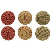 Primitive Gingham Rag Balls (Set of 6)