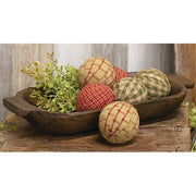 Primitive Gingham Rag Balls (Set of 6)