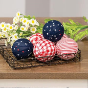 Americana Gingham Rag Balls (Set of 6)