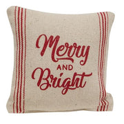 Merry & Bright Red Striped Pillow