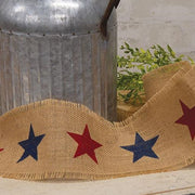 Americana Star Burlap Ribbon