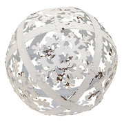 White Distressed Metal Snowflake Sphere - 5"