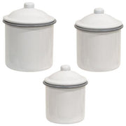 Gray Rim Enamelware Canisters (Set of 3)