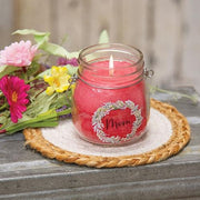 Mom Wreath Jar Candle - 6oz - Strawberry Lemonade