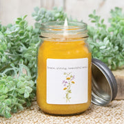 Brave Strong Beautiful Soul Dandelion & Sweet Grass Pint Jar Candle