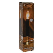 Black Electric Candle Lamp on Brass Base - Black - 7"