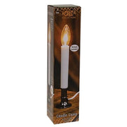 White Electric Candle Lamp on Pewter Base - 7"