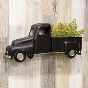 Black Distressed Metal Wall Truck