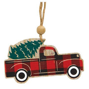 Red & Black Buffalo Check Truck Ornament