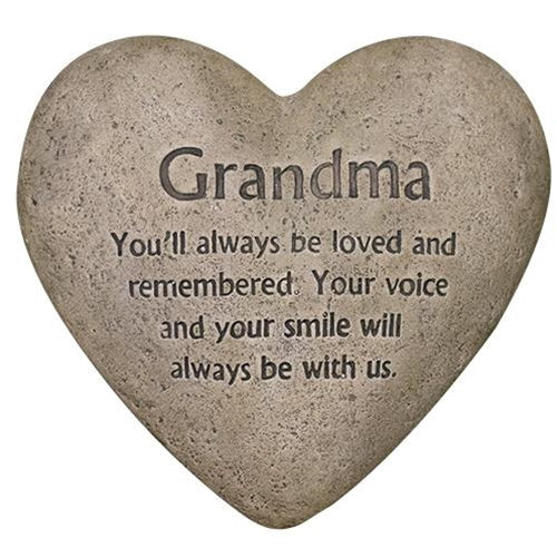 Grandma Cement Heart Memorial
