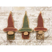 Rustic Wood Gnome Ornament (3 Count Assortment)