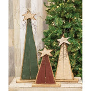 Rustic Wood Pointy Tree - 12" (3 Count Assortment)