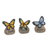 Resin Butterfly Messenger Stone  (3 Count Assortment)