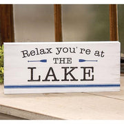 Relax You're on the Lake Block Sign