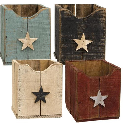 Large Rustic Wood Pallet Planter with Star  (4 Count Assortment)