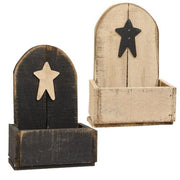 Small Rustic Wood Rounded Shelf with Star  (2 Count Assortment)