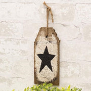 Rustic Wood White Tag with Black Star